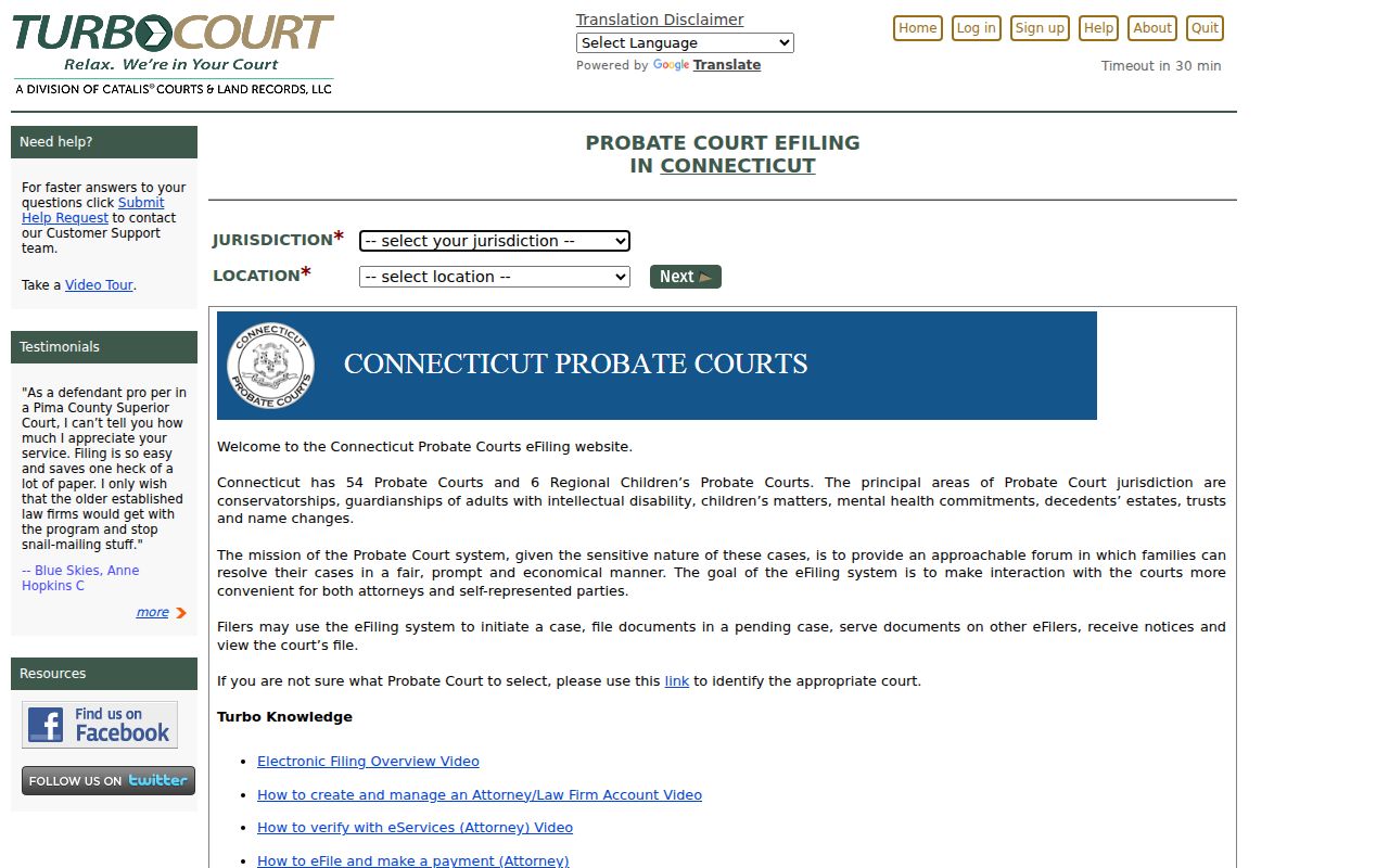 Stamford Clerk of the Superior Court records and probate eFiling distinction