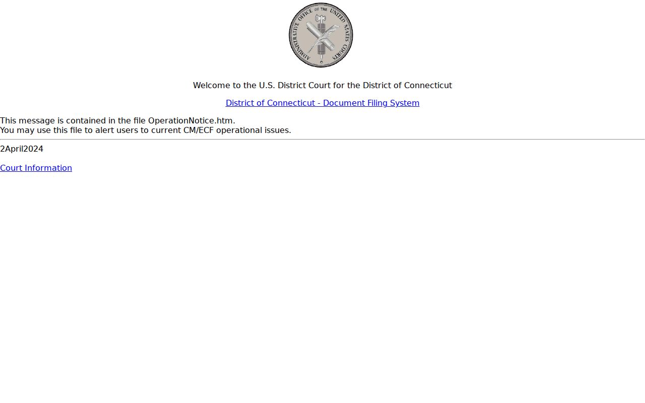 Stamford Superior Court records compared with District of Connecticut CM ECF