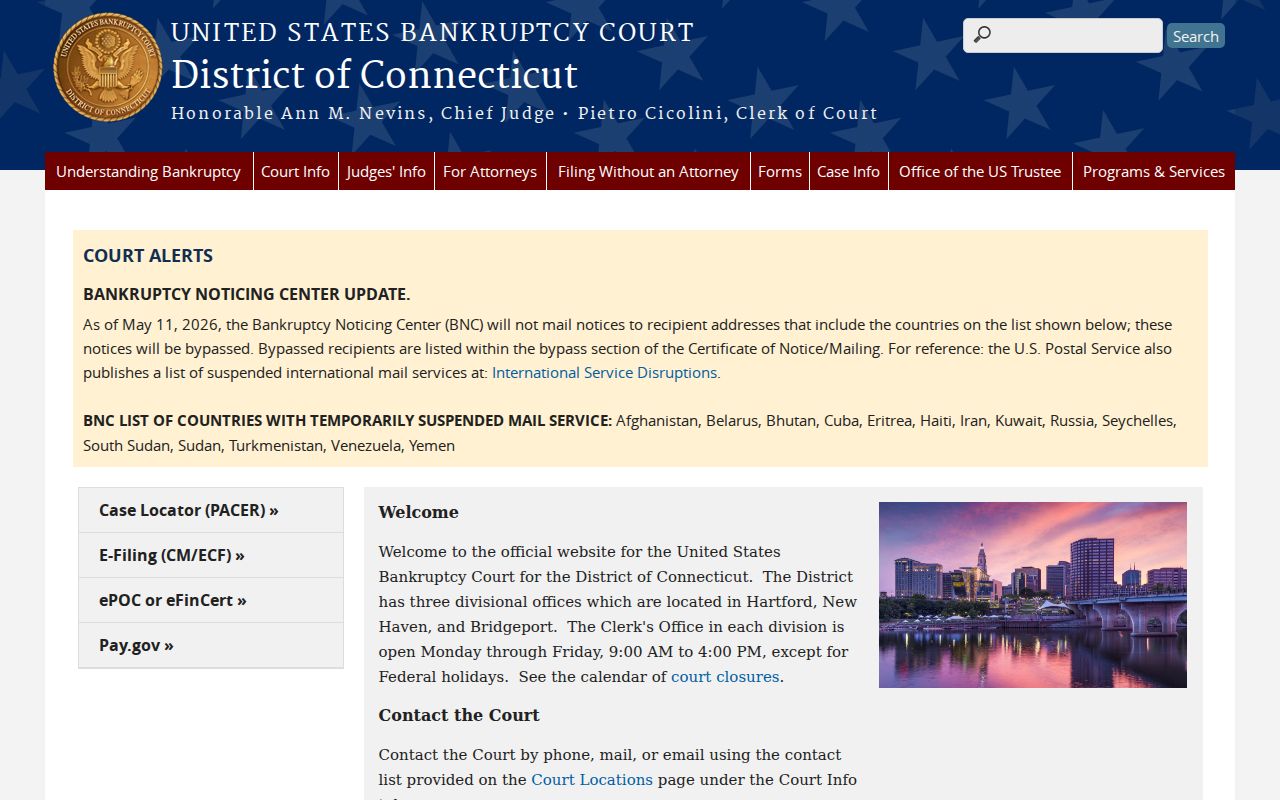 Stamford Superior Court records compared with District of Connecticut bankruptcy records